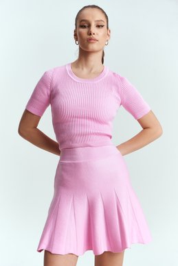 Розовая трикотажная укроп-футболка фотография 2