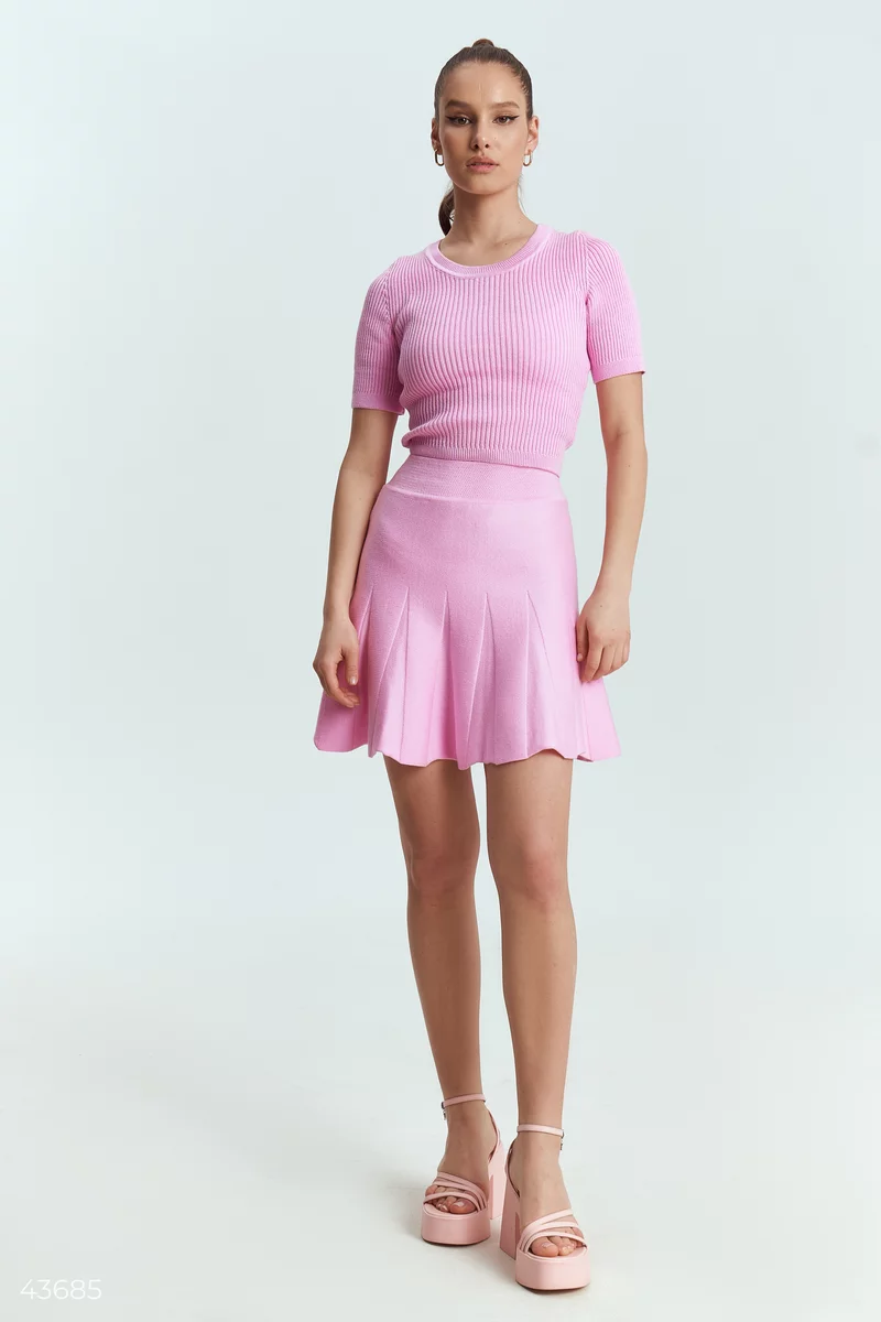 Розовая юбка мини фотография 2