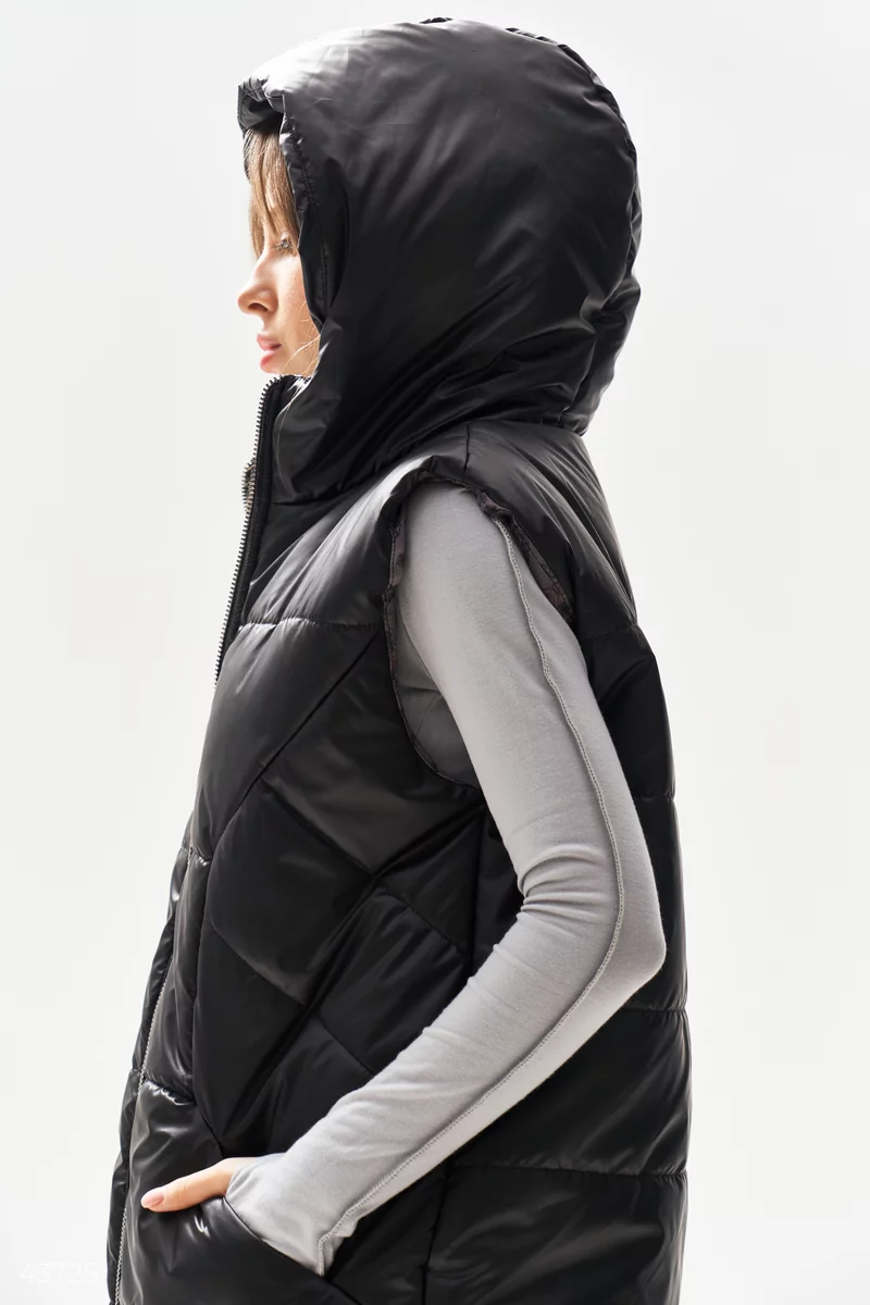 Warm vest with a hood photo 3