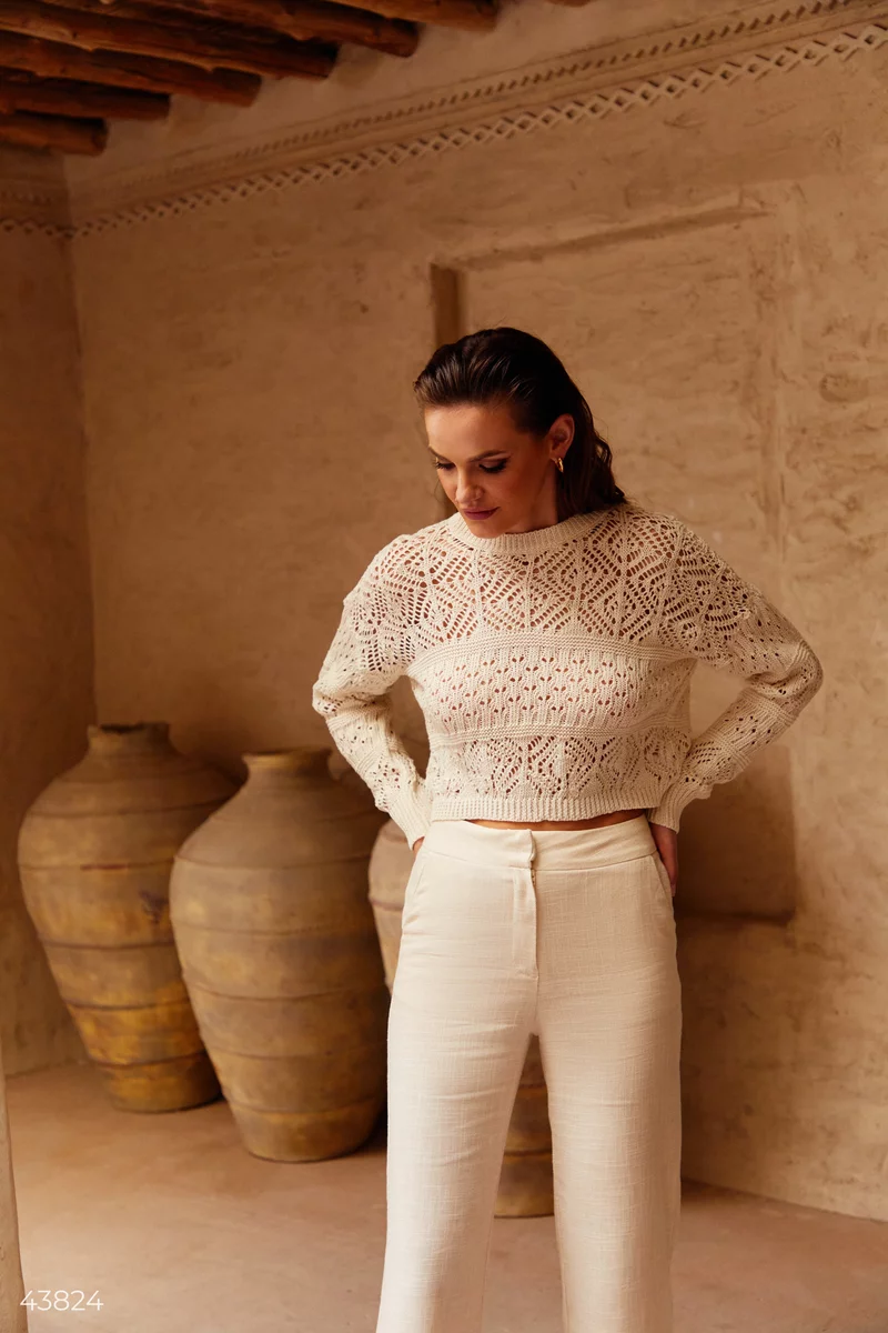 Openwork knitted top photo 1