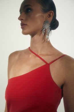 Volumetric earrings with stones photo 2