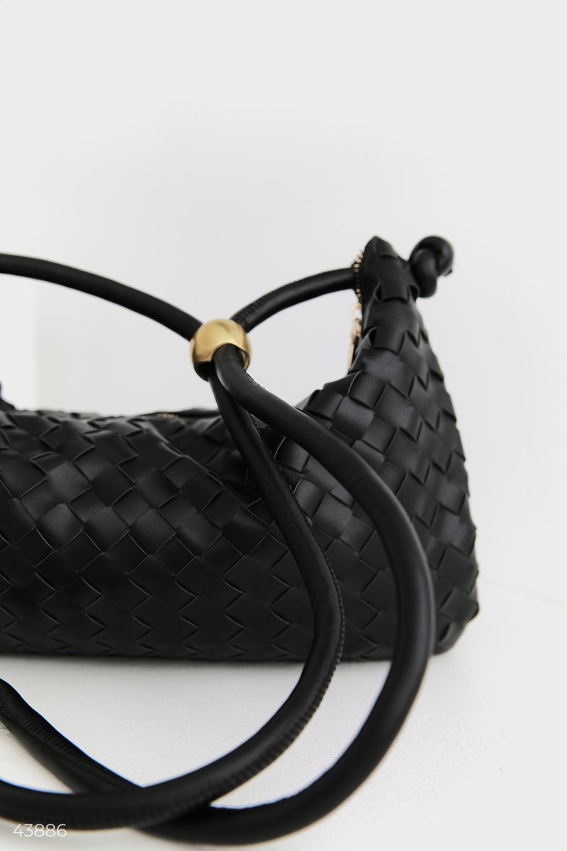 Чорна сумка з плетінням Чорний 43886
