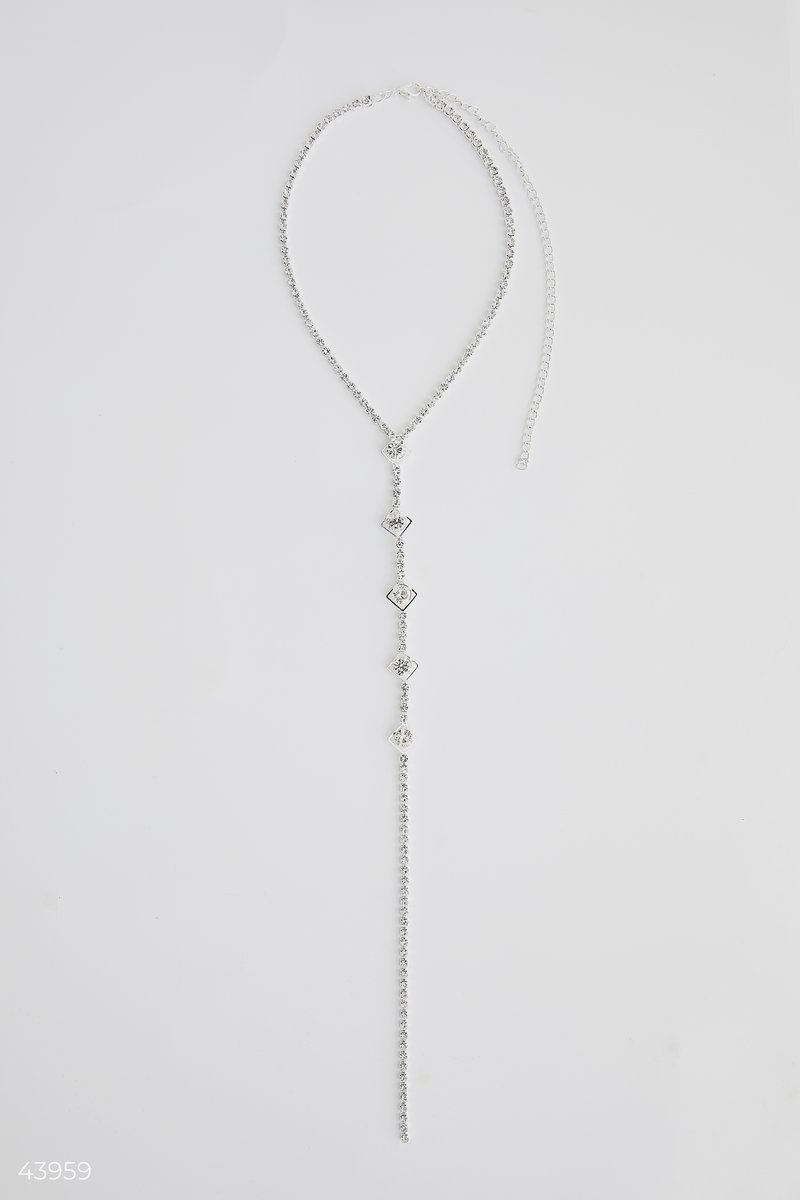Necklace-tie with rhinestones