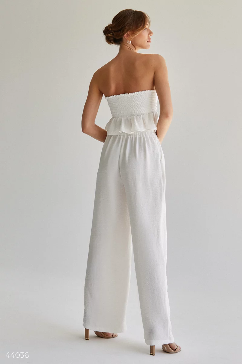 Молочный брюки свободного кроя фотография 4