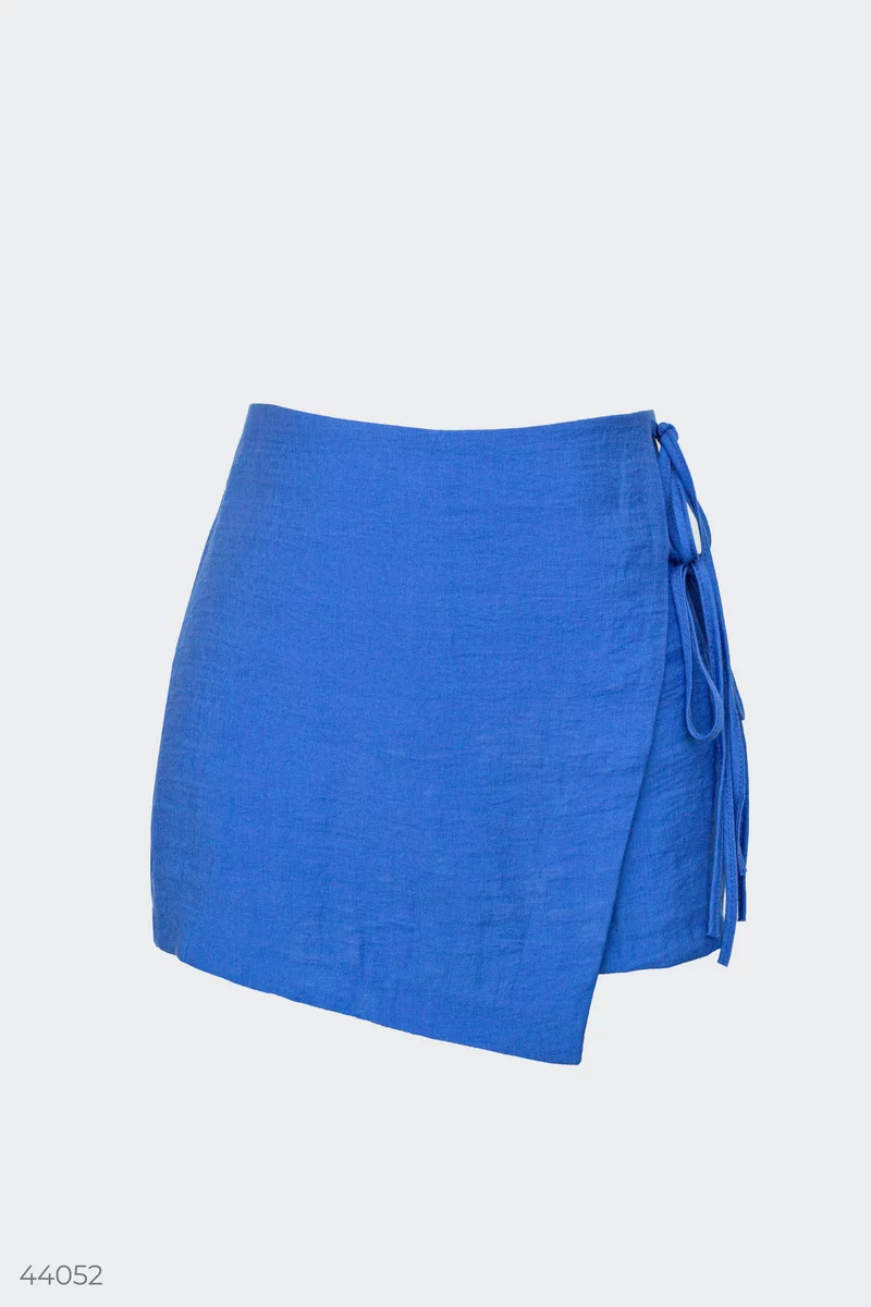 Blue linen shorts with a scent photo 4