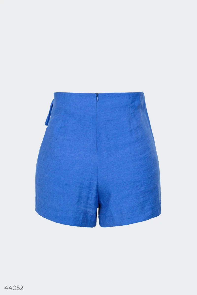 Blue linen shorts with a scent photo 5
