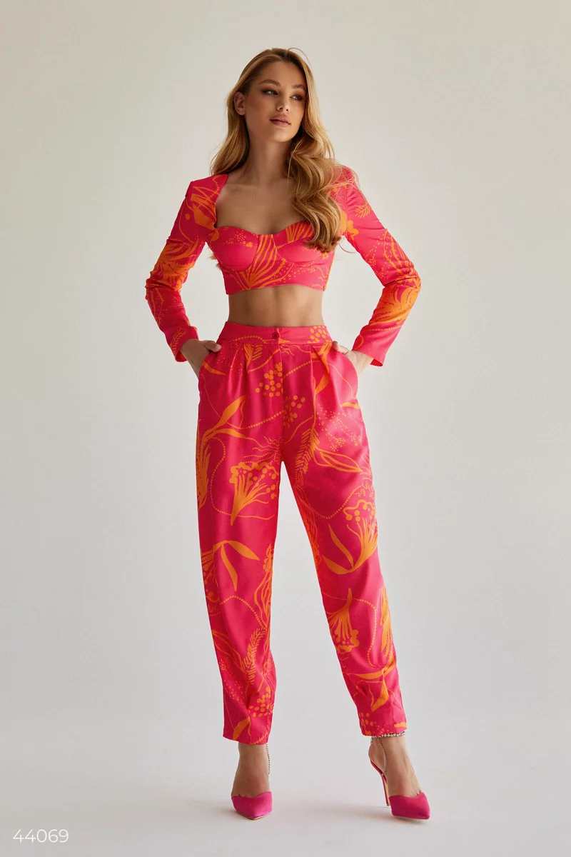 Set with top and pants fuchsia photo 1
