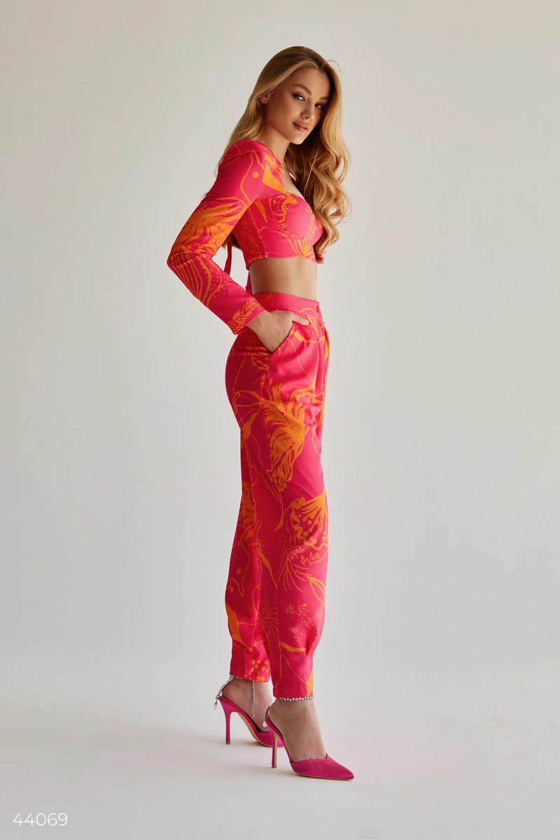 Set with top and pants fuchsia photo 5