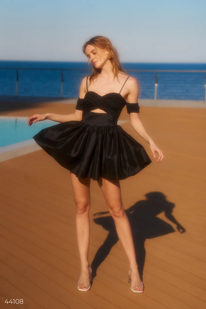 Black dress with full skirt photo 2