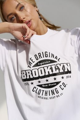 Белая футболка Brooklyn (арт. 44191) ♡ интернет-магазин Gepur
