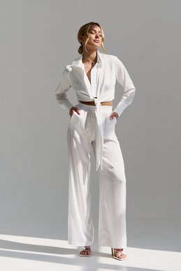White silk suit