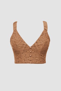 Top with wide straps of mocha shade