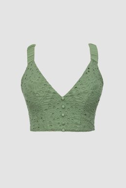 Top with wide straps of khaki shade