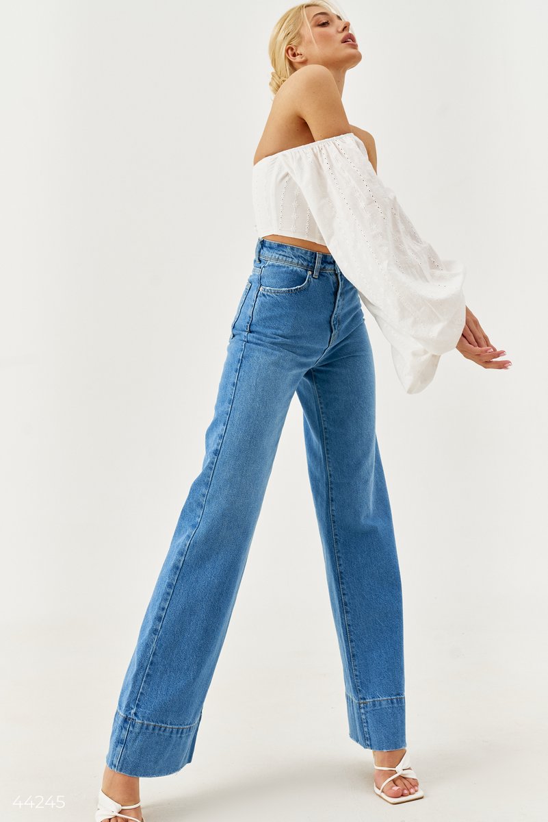 Широкі джинси з бавовни фотографія 4
