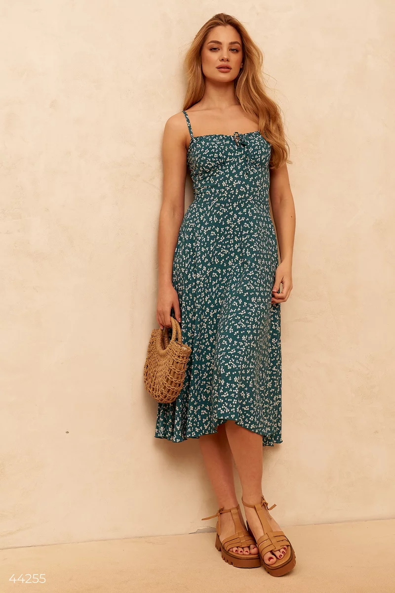 Floral dress with thin straps photo 3