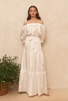 Белое платье из шелка фотография 2