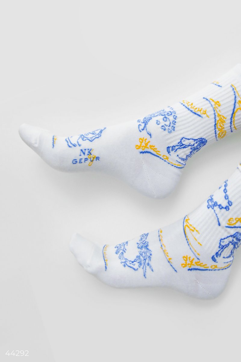 Шкарпетки з принтом NK by Gepur фотографія 1