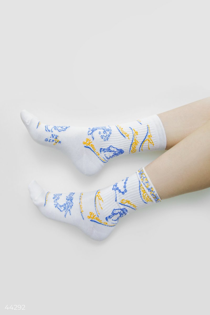 Шкарпетки з принтом NK by Gepur фотографія 3