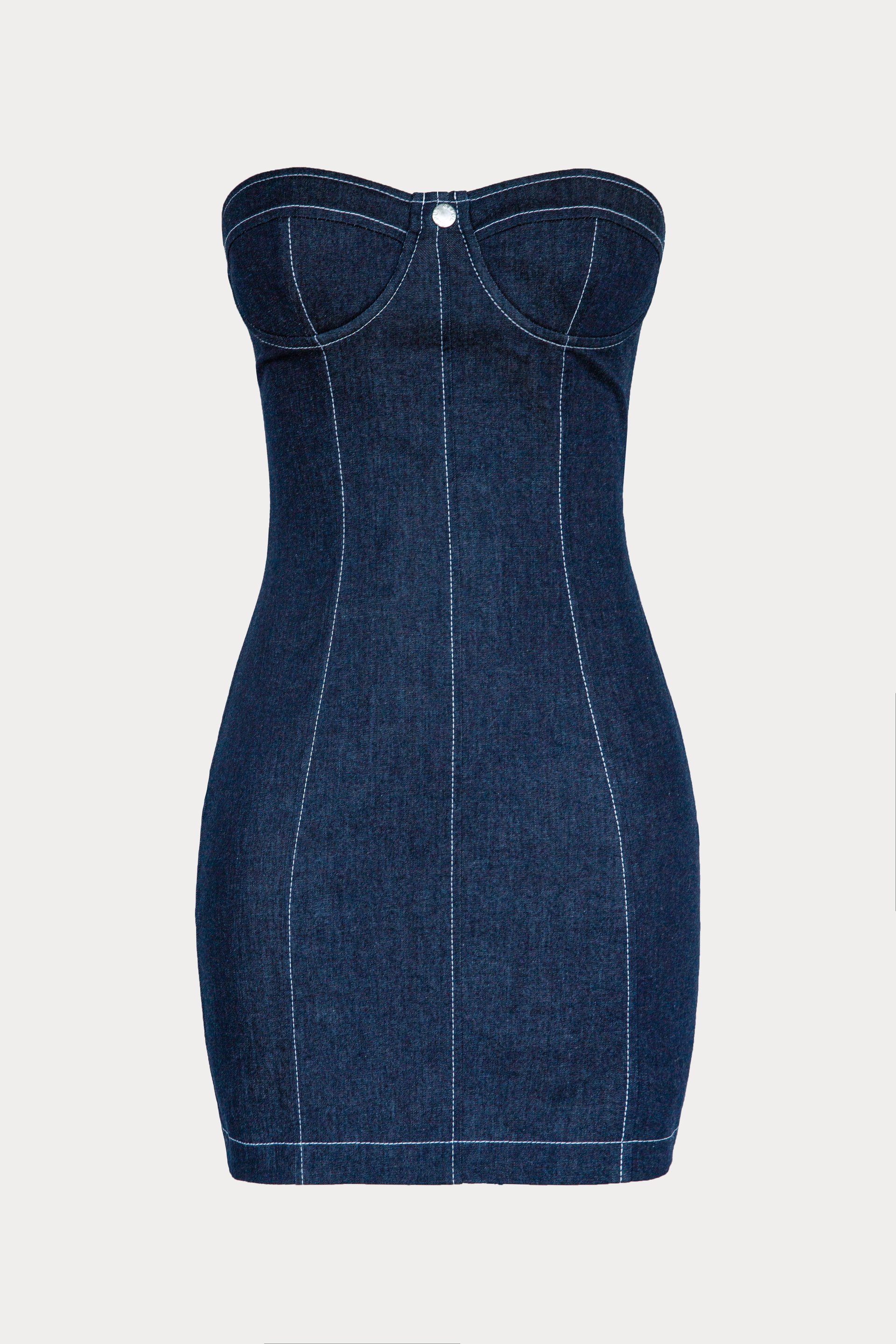 Denim hot sale bustier dress