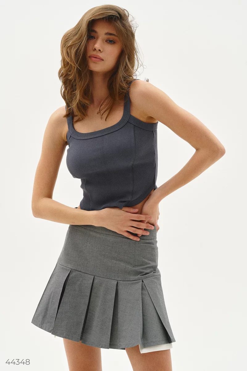 Gray pleated skirt photo 1