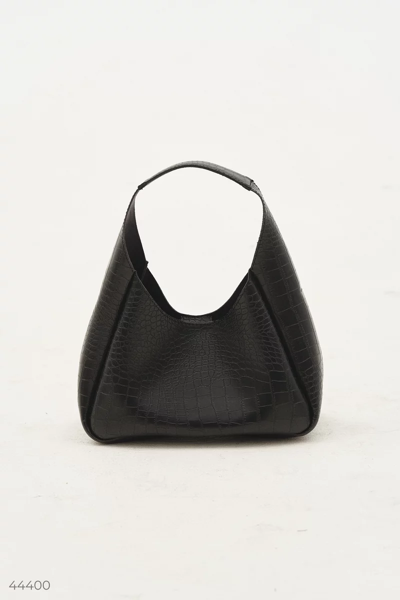 Черная сумка-багет фотография 3