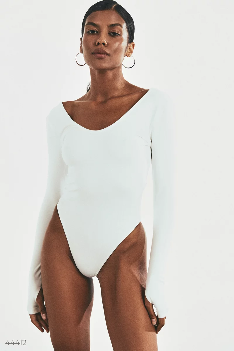 Minimalist white bodysuit photo 2