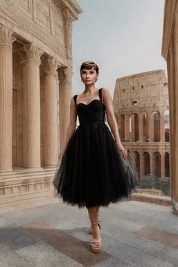 Фатиновое черное платье фотография 1