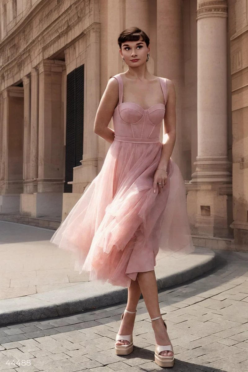 Tulle pink bustier dress photo 3