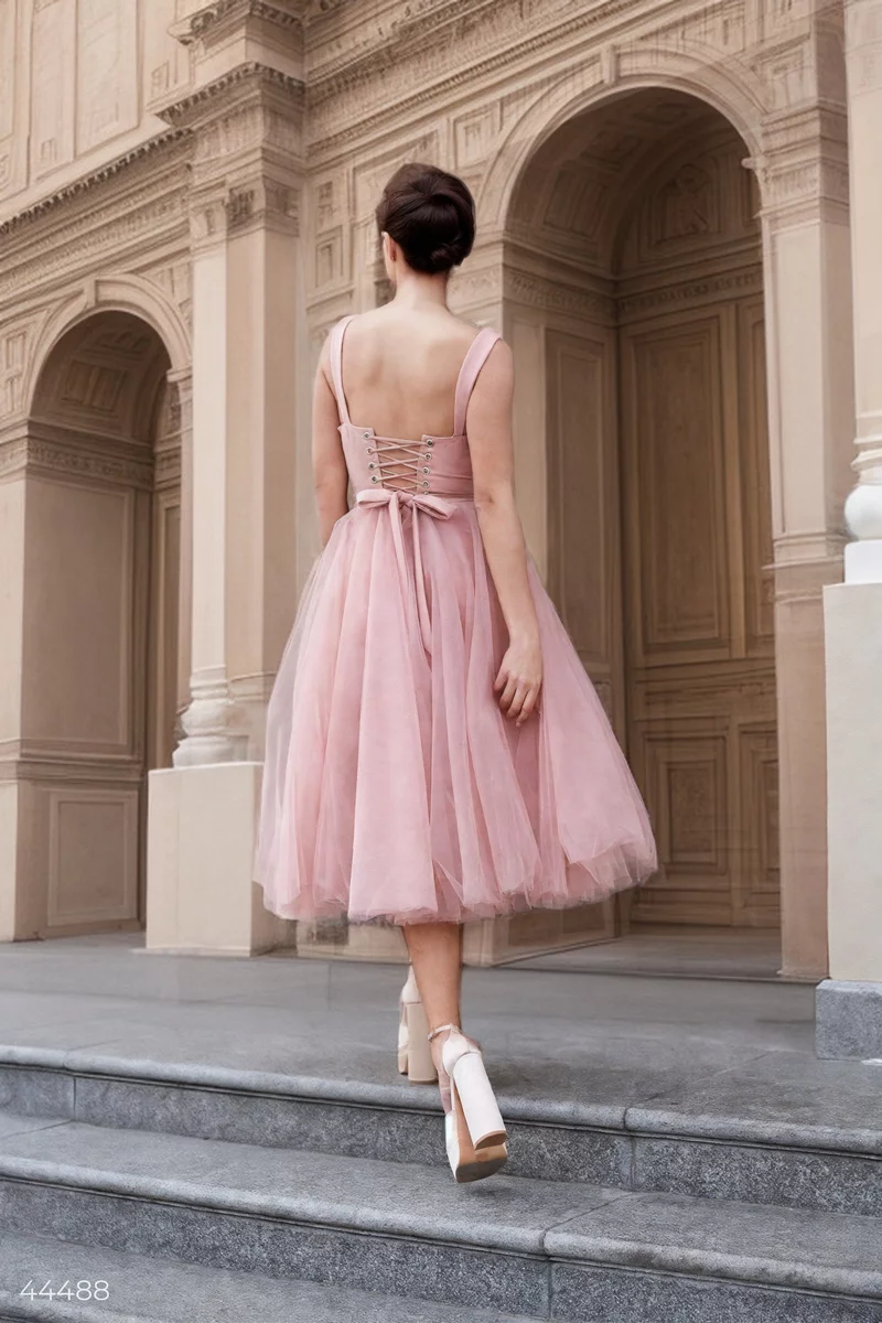 Tulle pink bustier dress photo 5