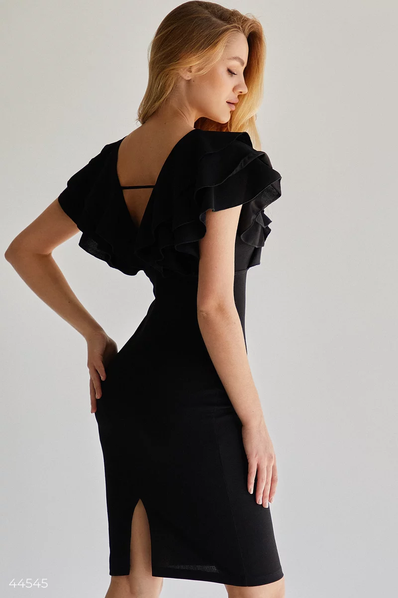 Чорна сукня з декором фотографія 5