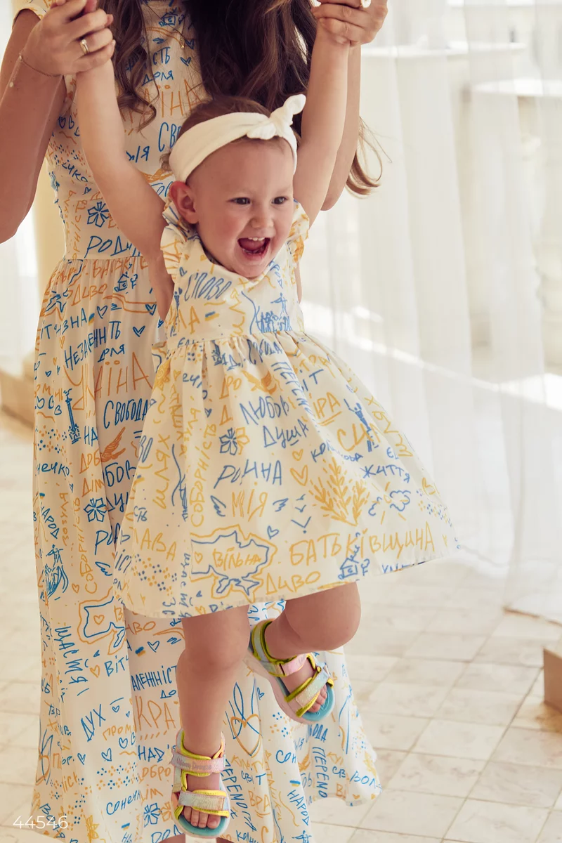 Детское платье с принтом 'Незалежна' (80-110 см) фотография 4