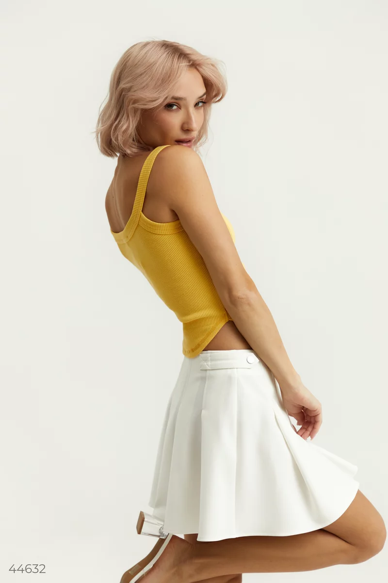 Yellow crop top with straps photo 2