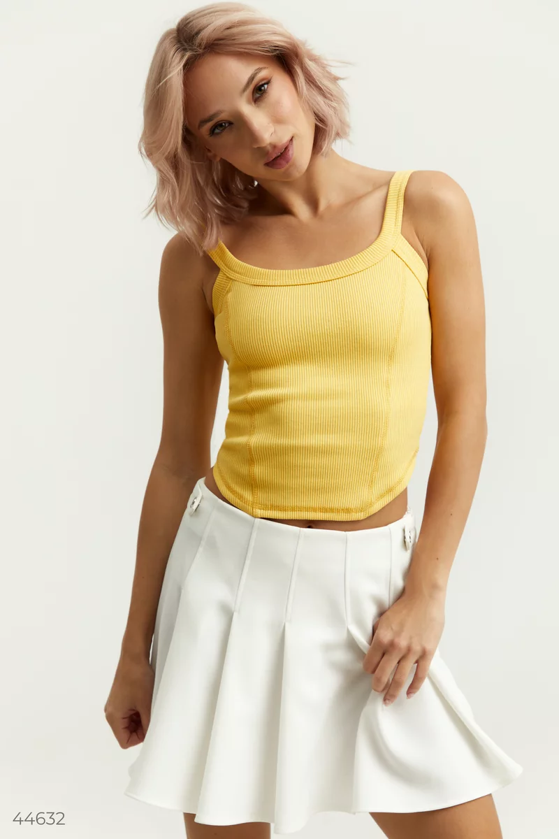 Yellow crop top with straps photo 3