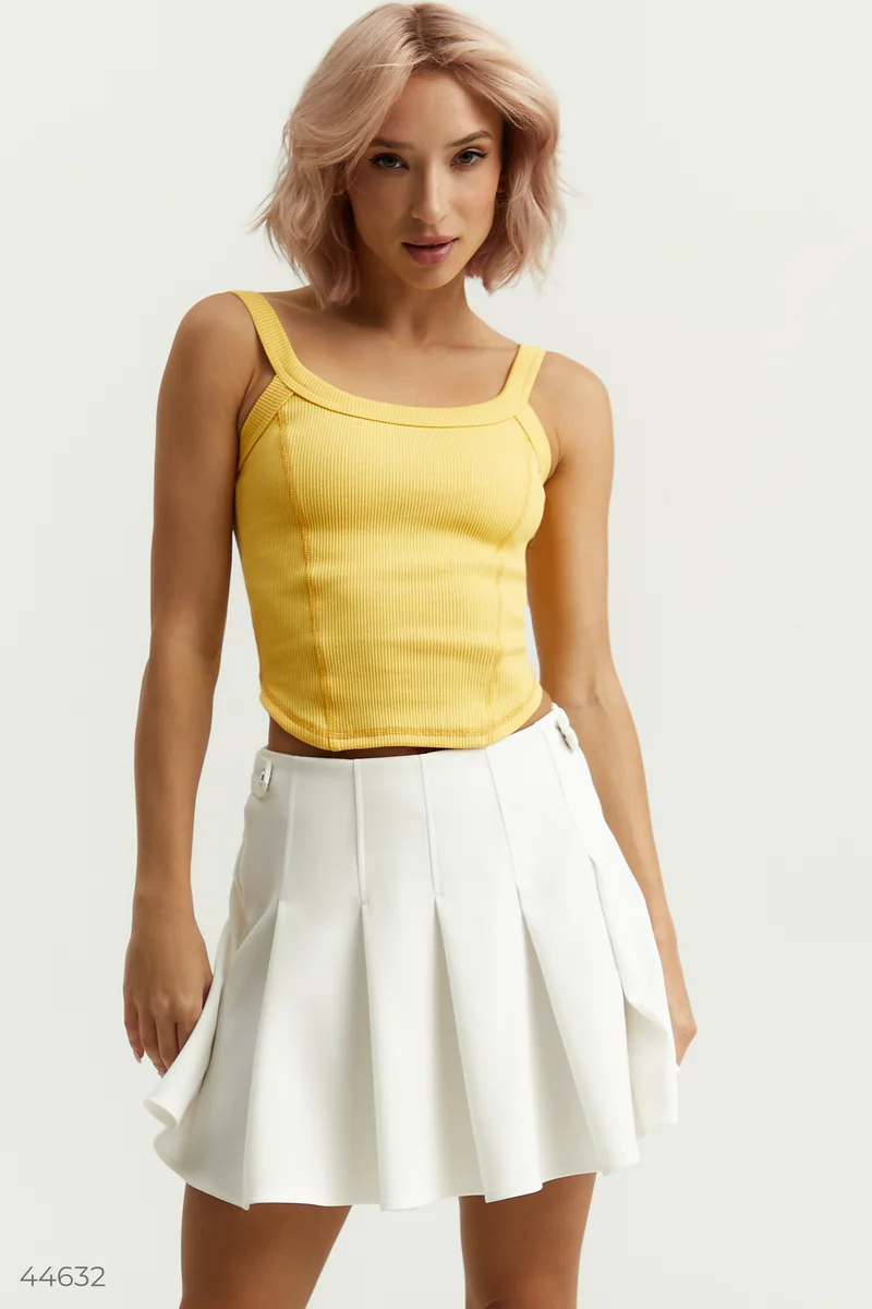 Yellow crop top with straps photo 4
