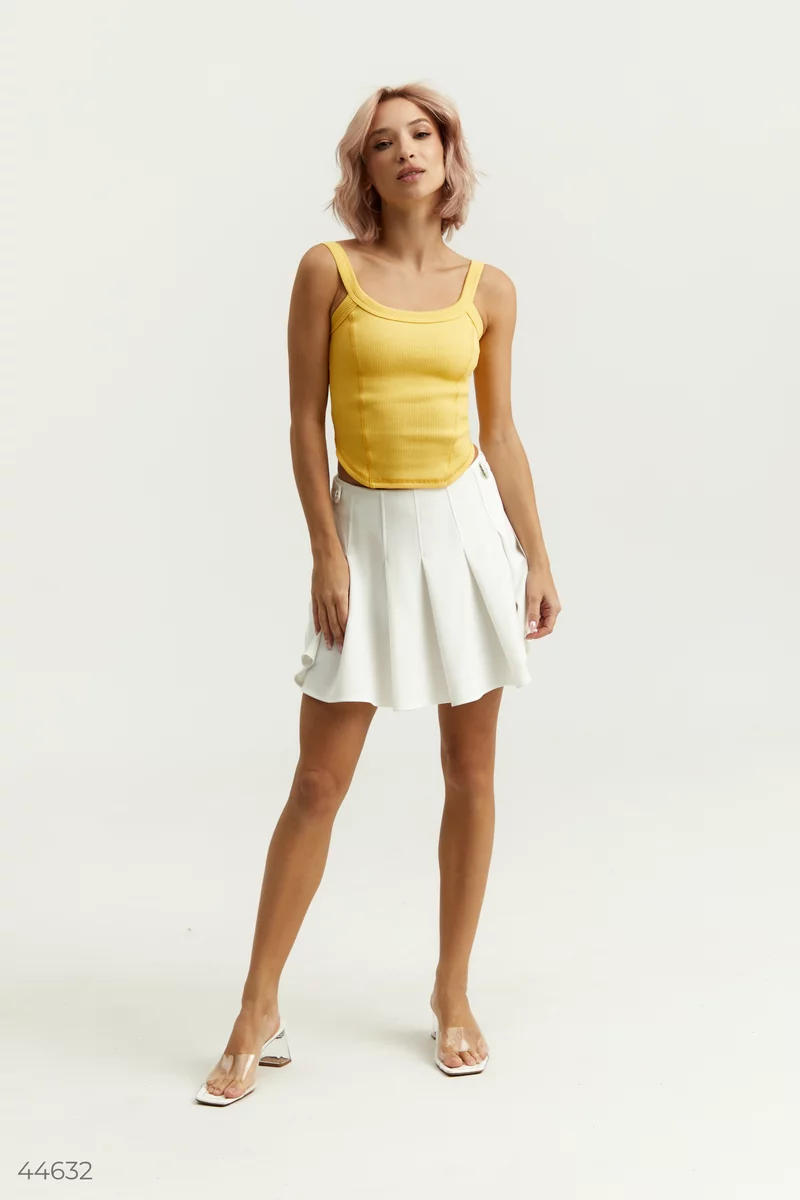 Yellow crop top with straps photo 5