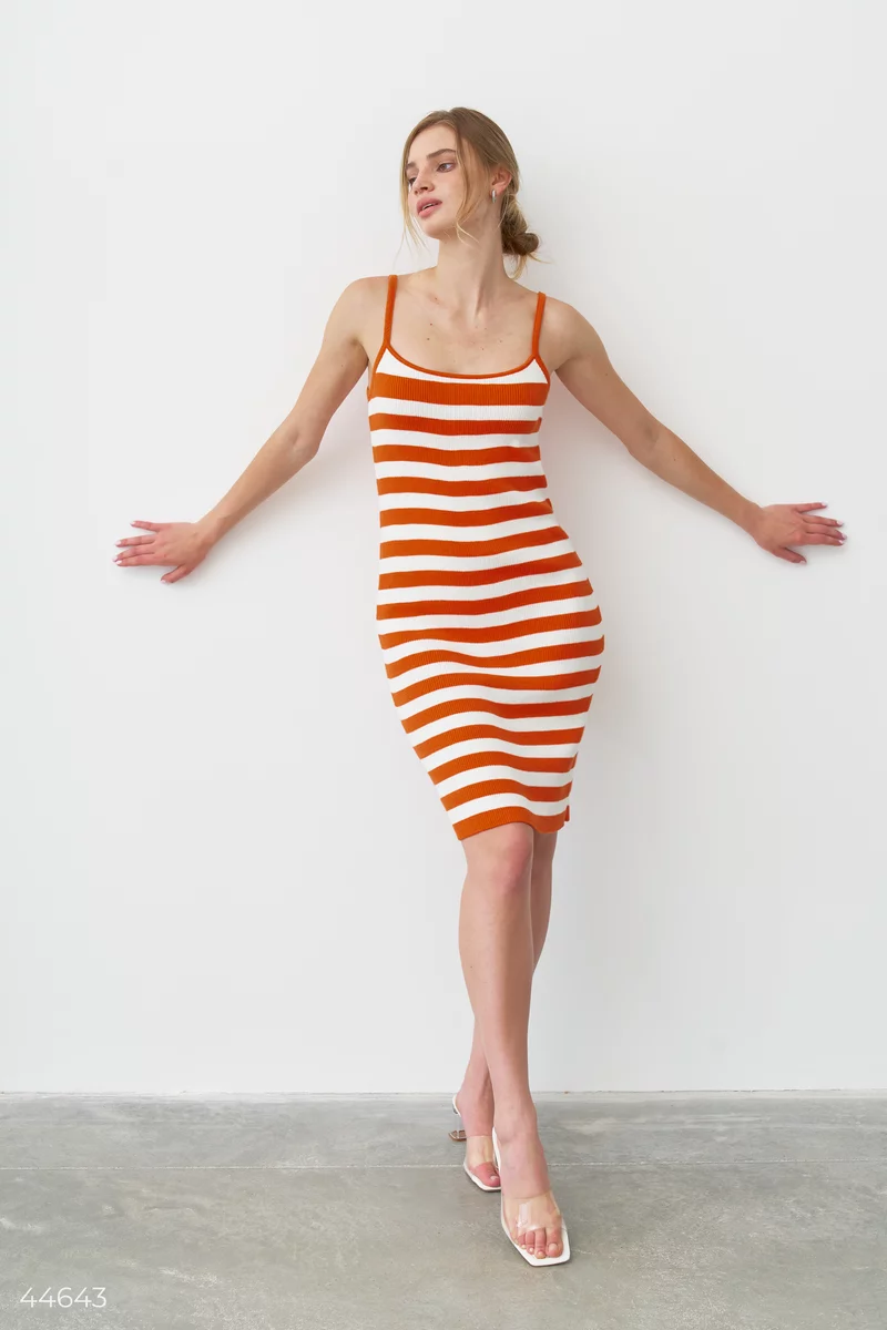 Striped knitted dress photo 1