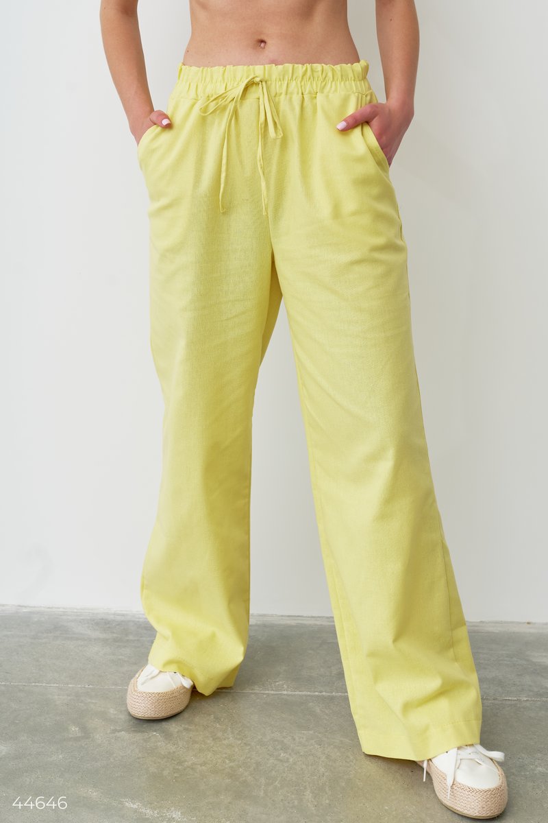 Желтые летние брюки фотография 3