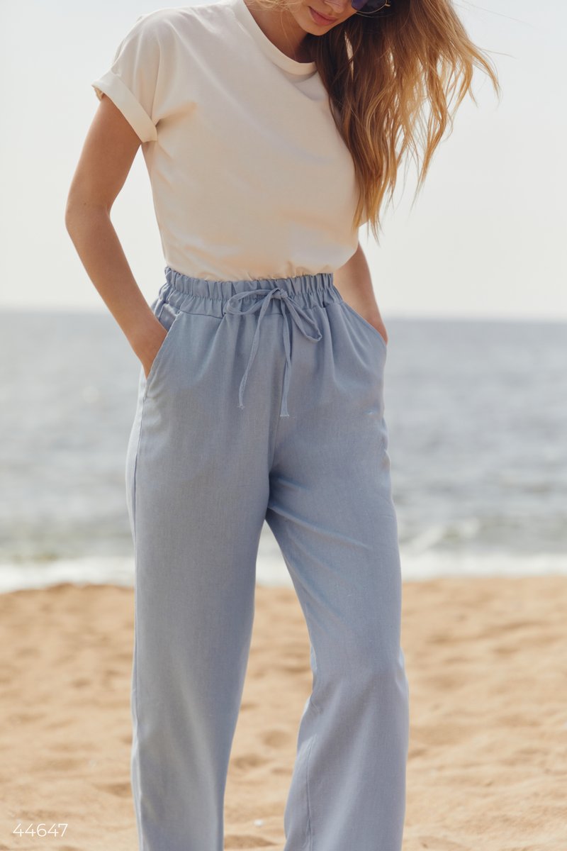Summer pants in blue photo 1
