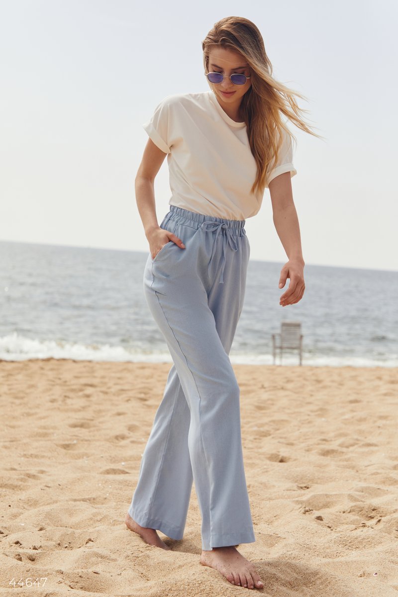 Summer pants in blue photo 3