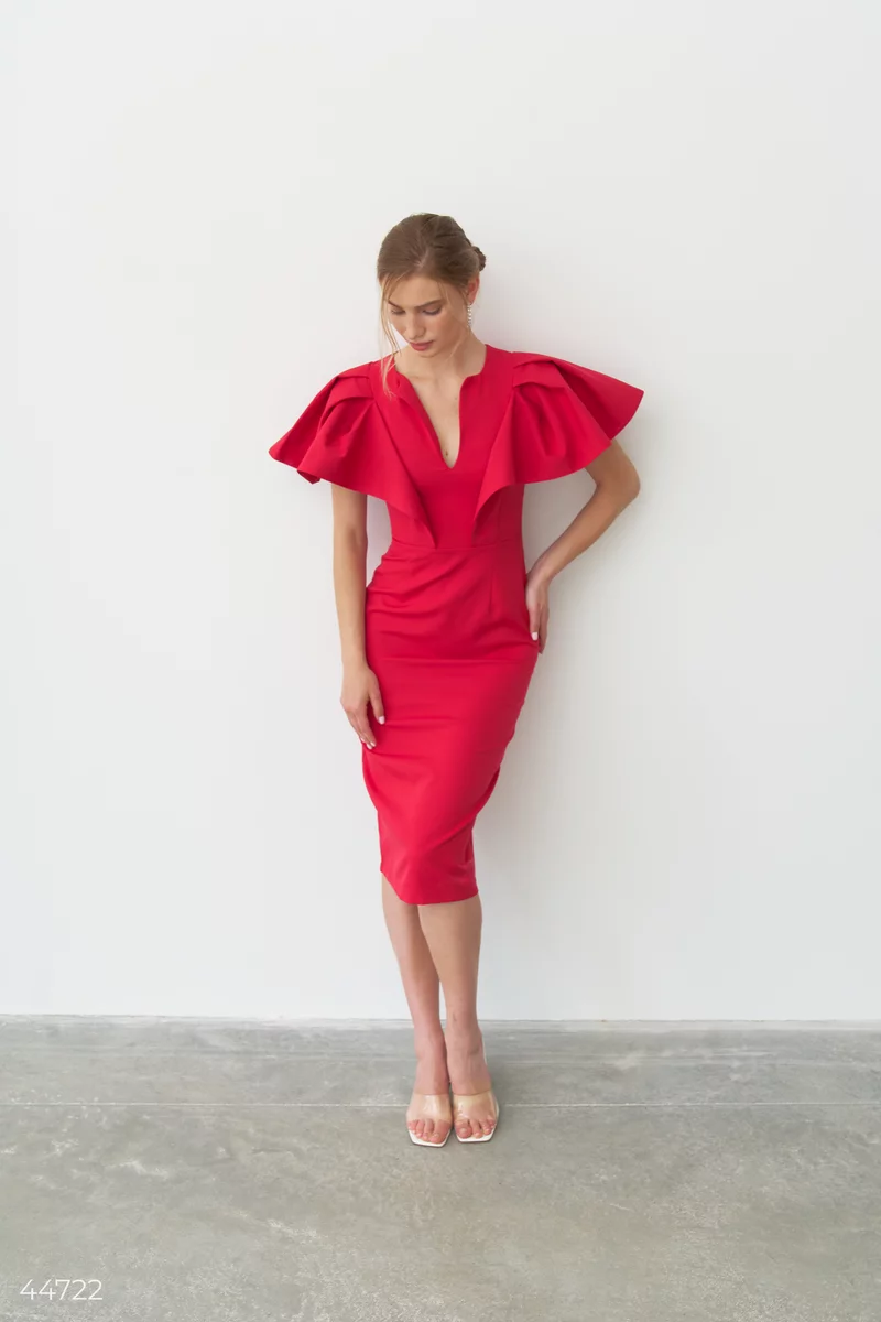 Червона сукня бодікон фотографія 3