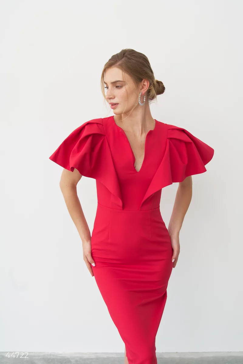 Червона сукня бодікон фотографія 5