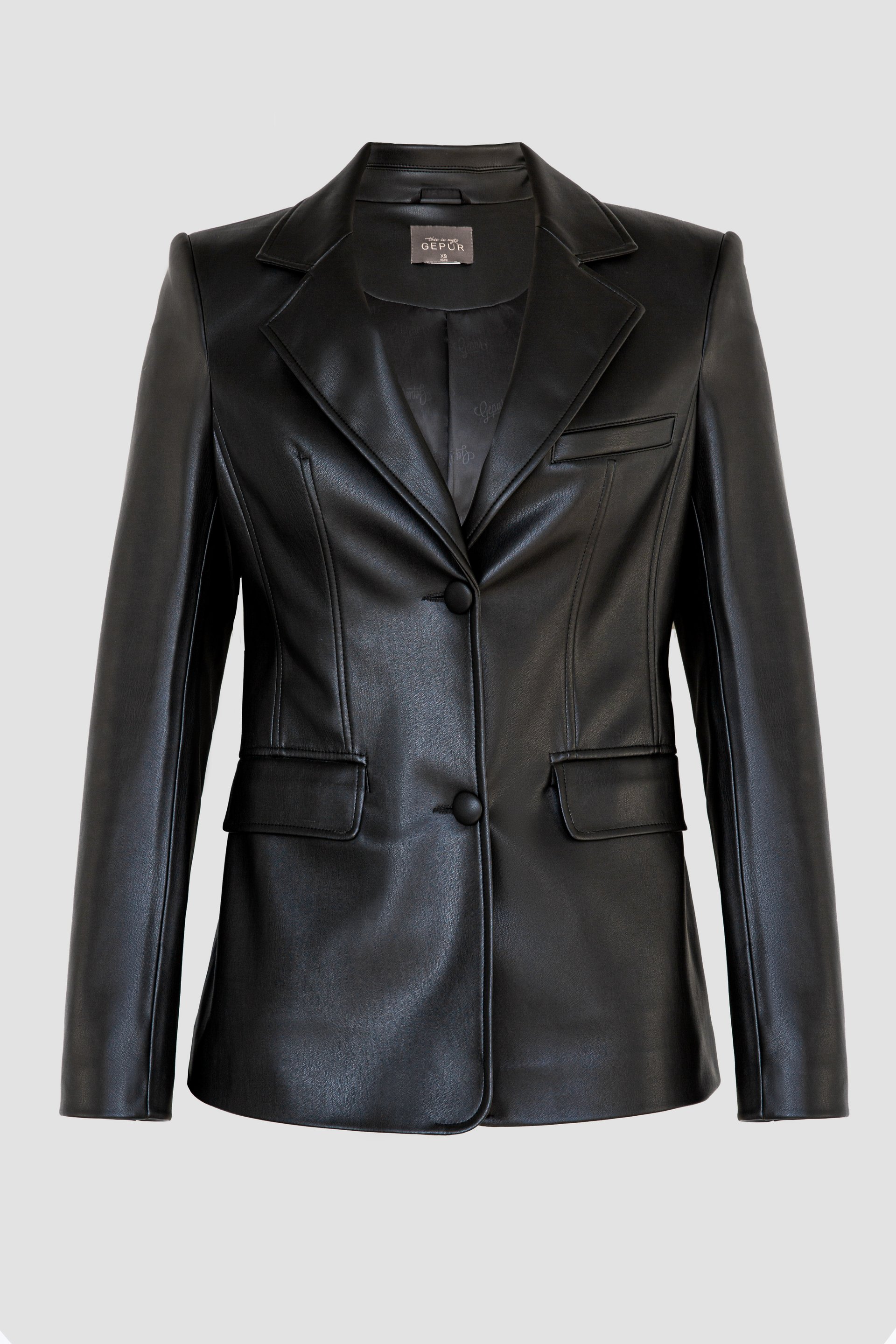 【関税&送料込】Ganni Black Synthetic Leather Coat Black Black Bonded Cotton Trench Coat | GANNI CA