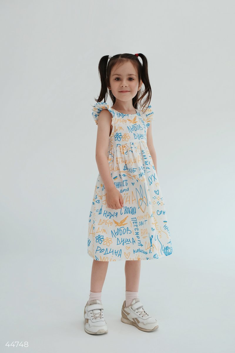 Літня сукня з принтом 'Незалежна' (116-134 см) фотографія 5