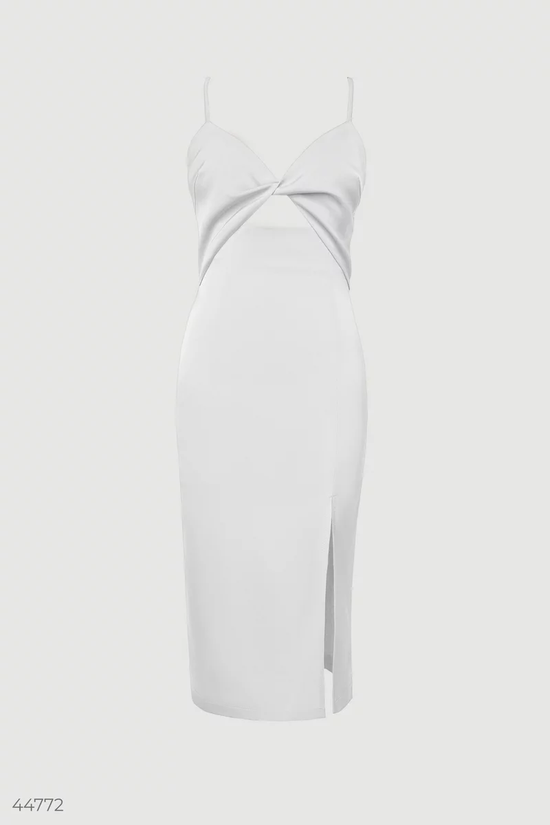 Белое сатиновое платье фотография 5
