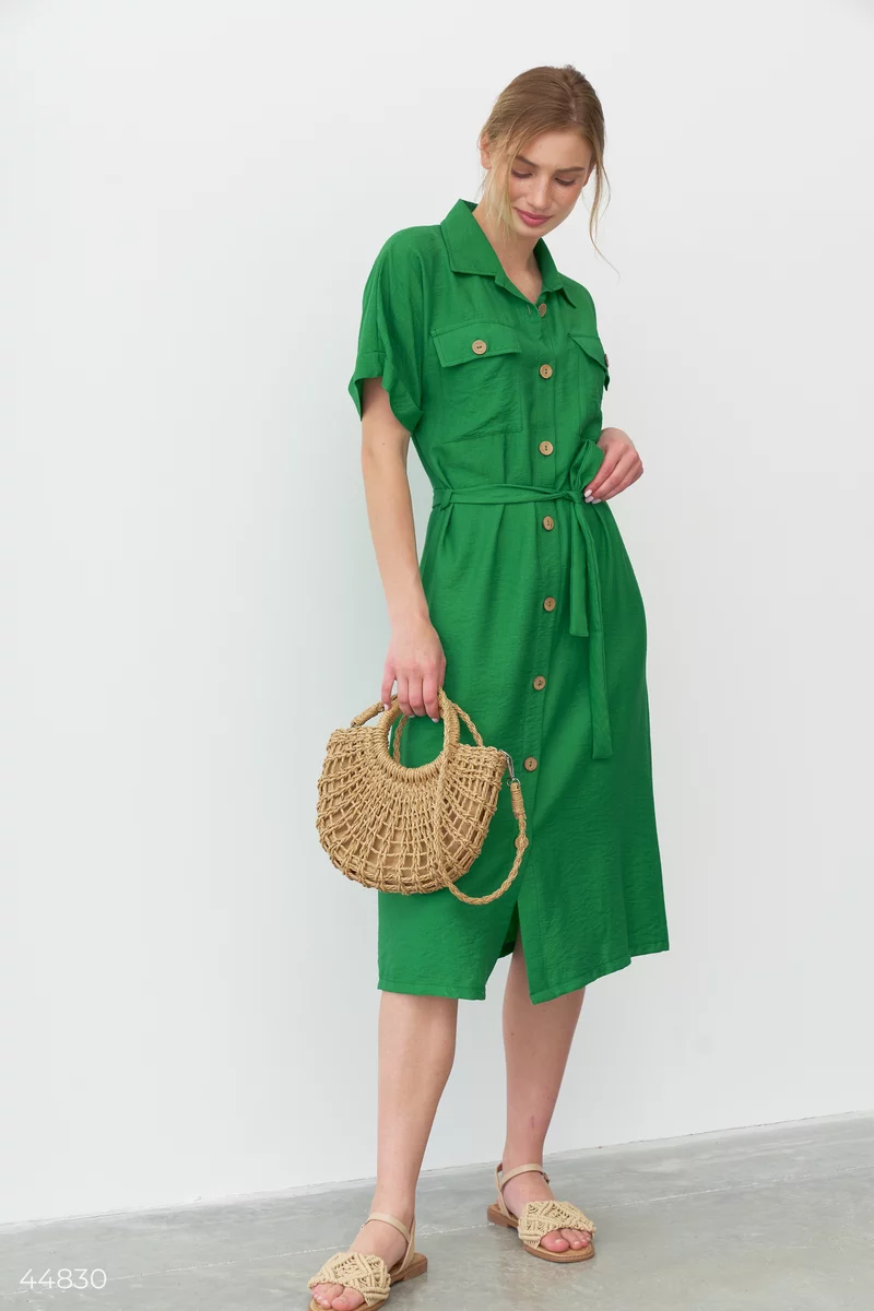 Зелена сукня-сорочка фотографія 1
