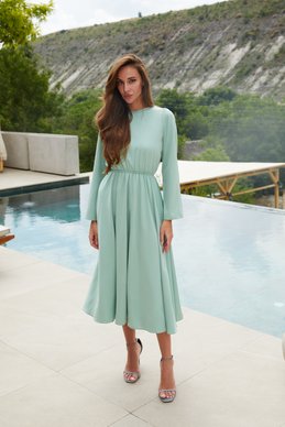 Mint dress with open back photo 2