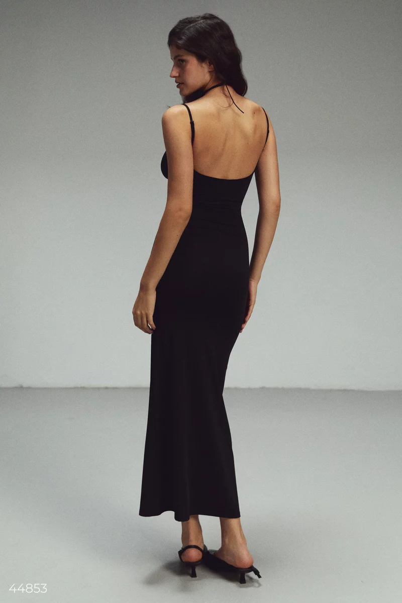 Black dress with thin straps photo 4