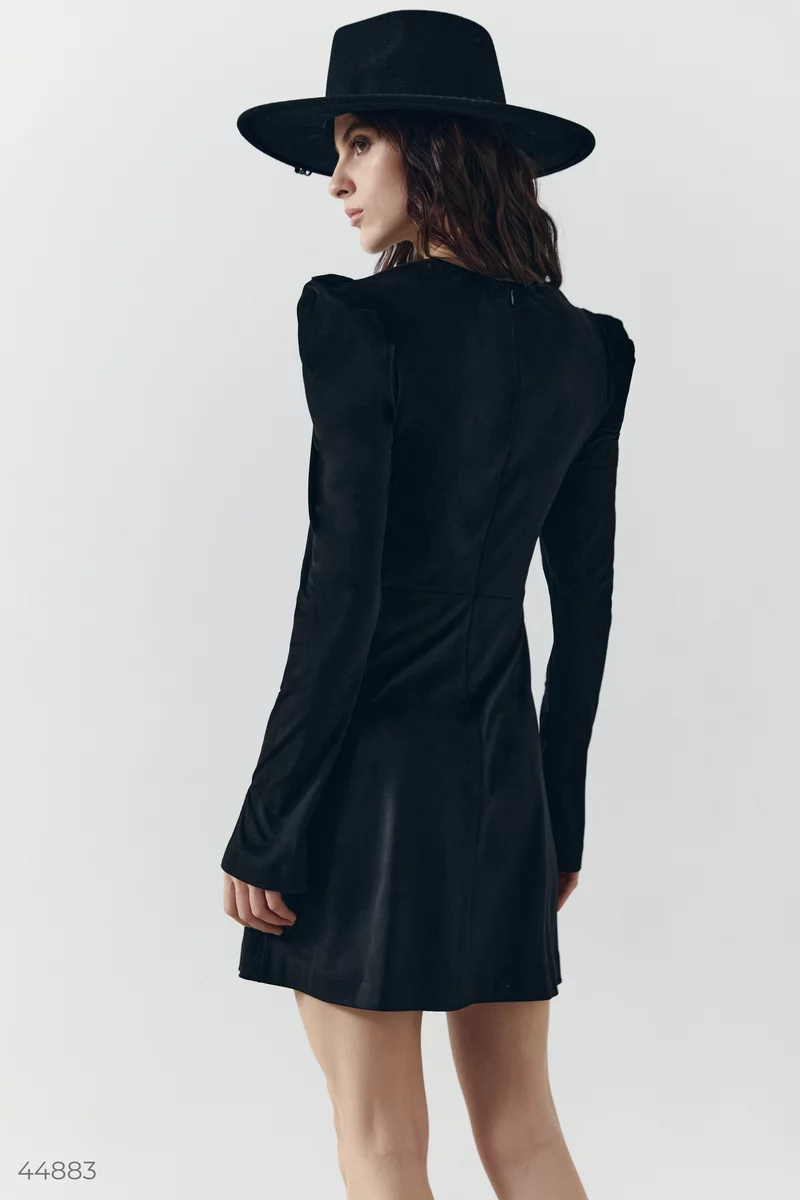 Suede dress with flared sleeves photo 5