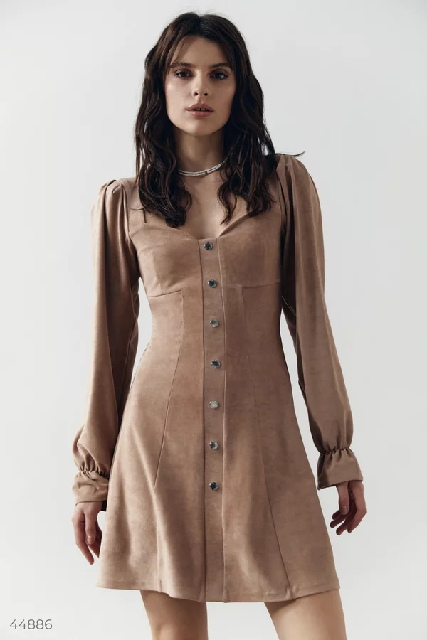 Button up best sale dress with sleeves