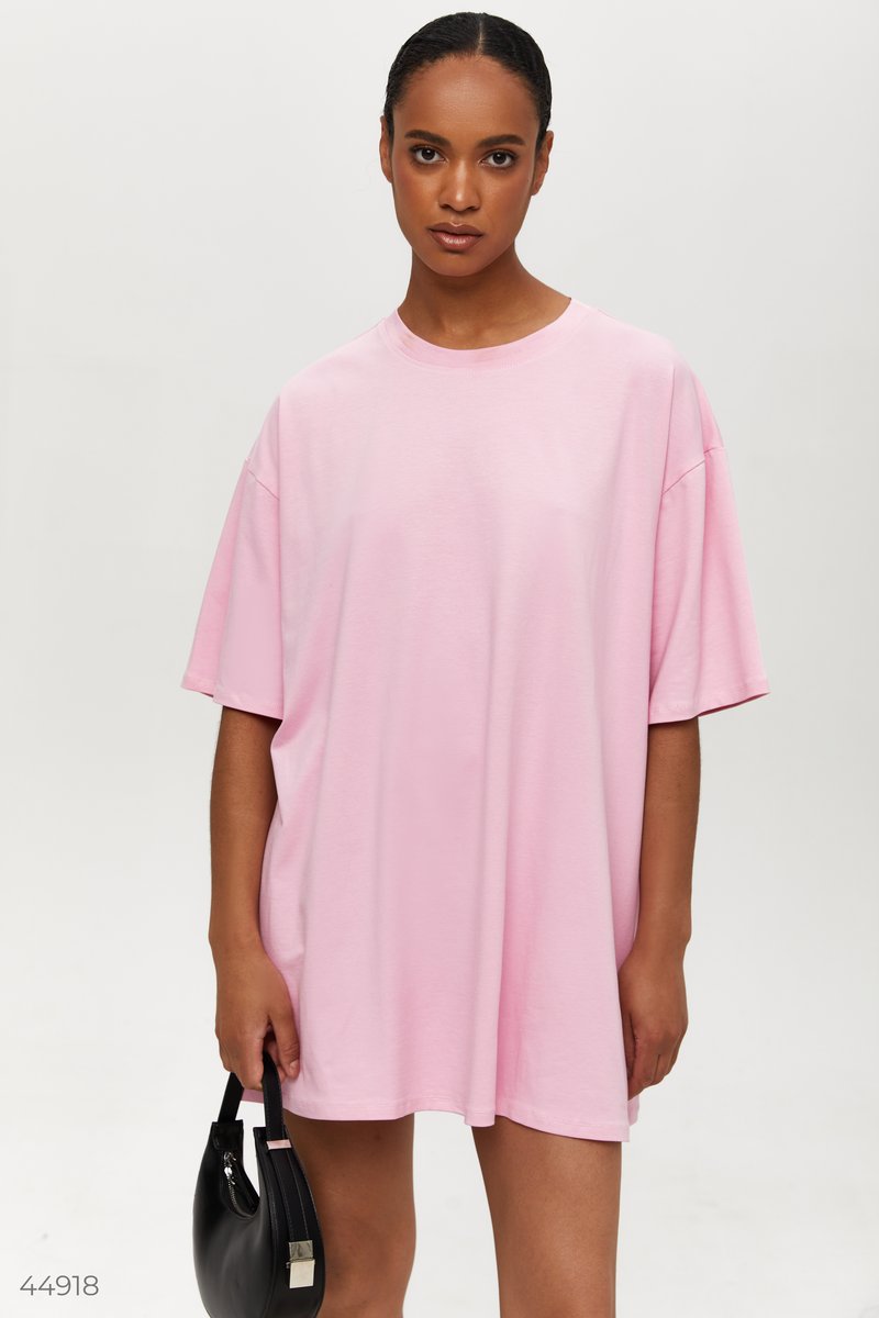 

Платье-футболка розового цвета